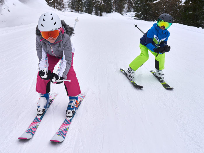 Kinder Ski fahren, Winter