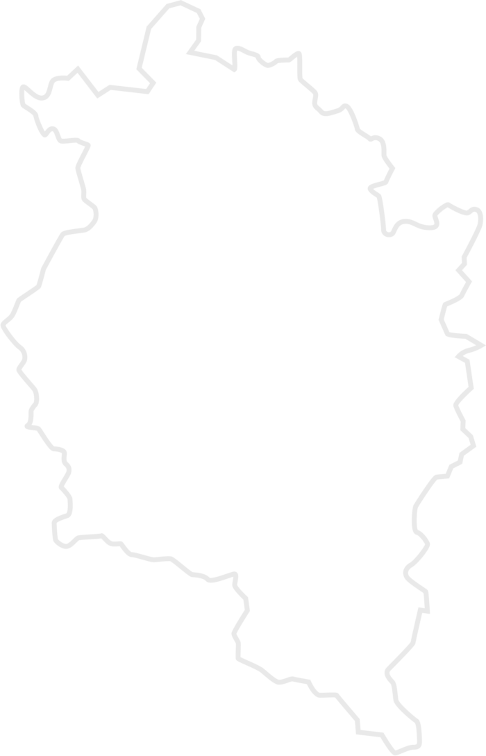 Vorarlberg Karte mit allen INTERSPORT Fischer Standorten: Schruns, Bürs, Rankweil, Hohenems und Dornbirn.